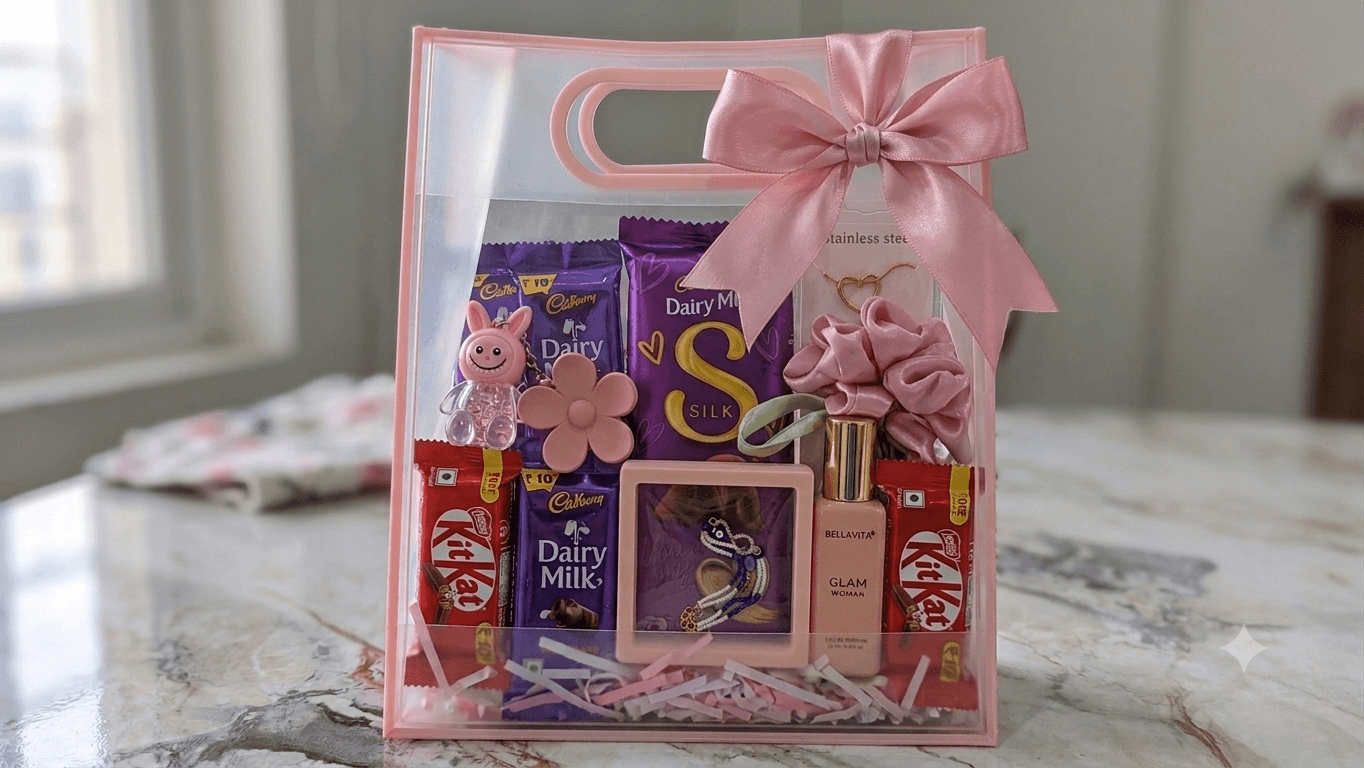 Rakhi Hamper for Sister(Pink)